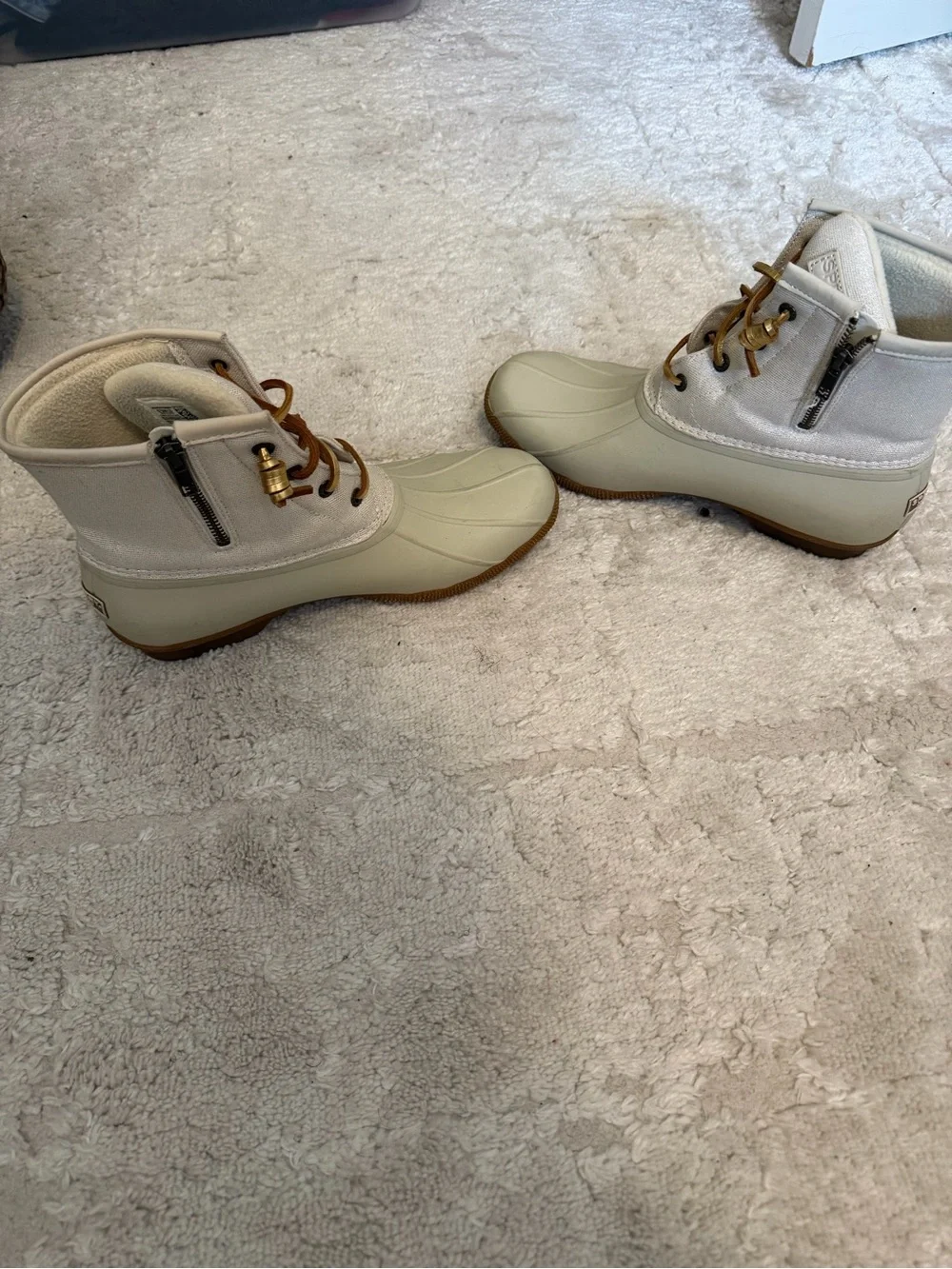 Sperry Women's Cream and Tan Duck Boots